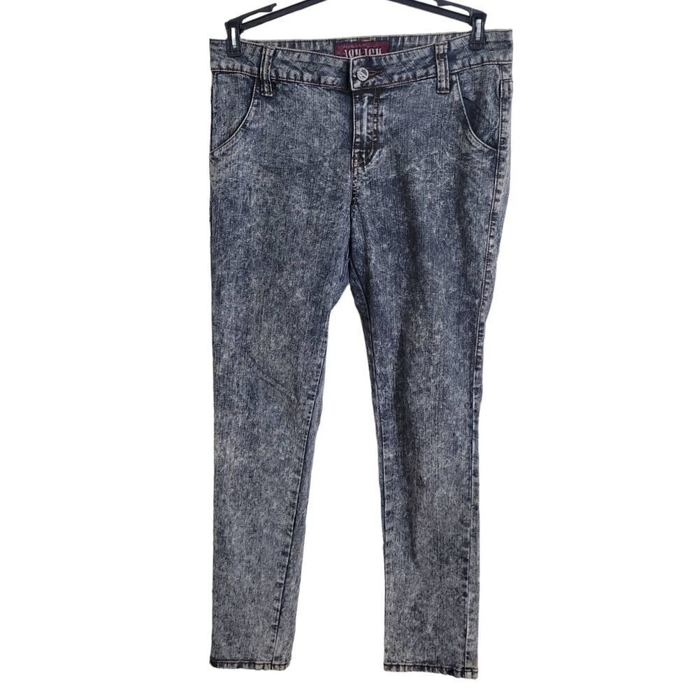 JouJou Premium Denim Juniors Size 11/12 Acid Wash Skinny Jeans 80's Retro
